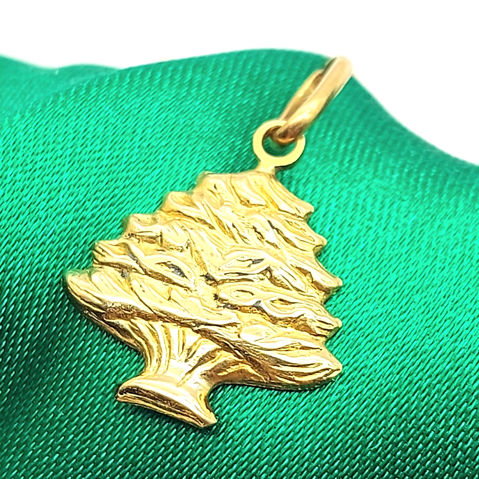 Cedar of Lebanon Yellow Gold 18ct (750, 18K) High Quality Tree Charm/Pendant