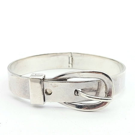 Sterling Silver (925) Oval Belt Bracelet/Bangle