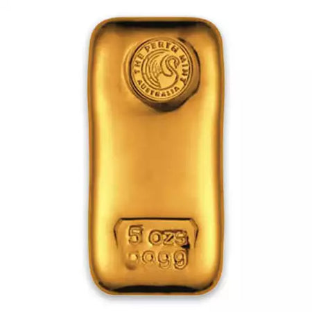 5oz The Perth Mint Gold Cast Bar