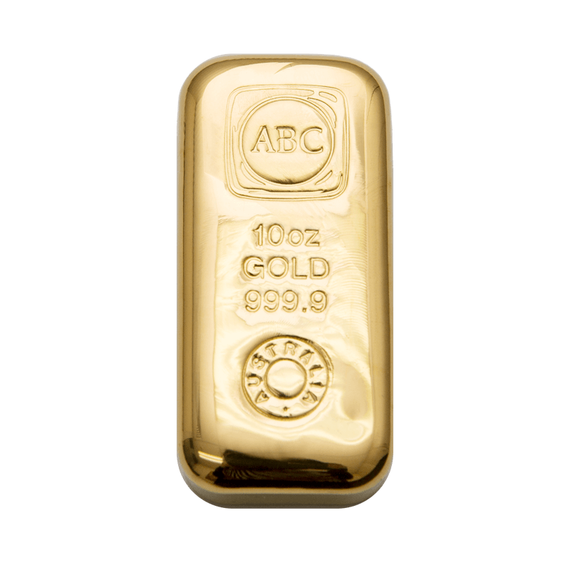 10oz ABC Bullion Gold Cast Bar