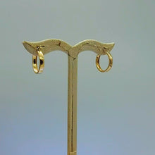 Load and play video in Gallery viewer, Ladies Yellow Gold 9ct (375, 9K) Smooth Plain Small Flat Hoops
