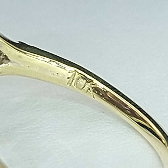 Ladies 10ct (417, 10k) White & Yellow Gold Tourmaline & Diamond Chip Dress Ring