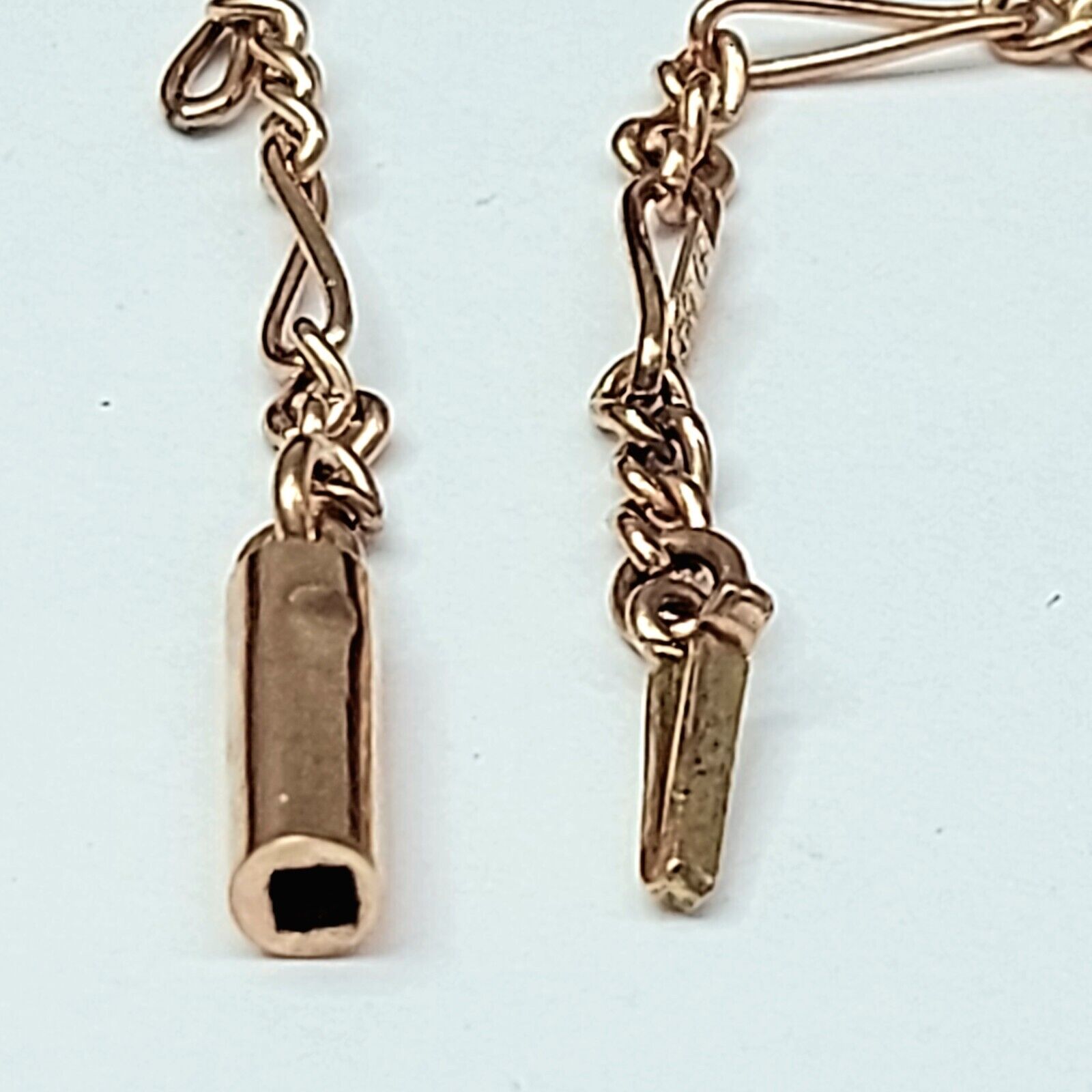 Ladies Rose Gold 9ct (375, 9K) Antique Figaro Chain Necklace with Barrel Clasp