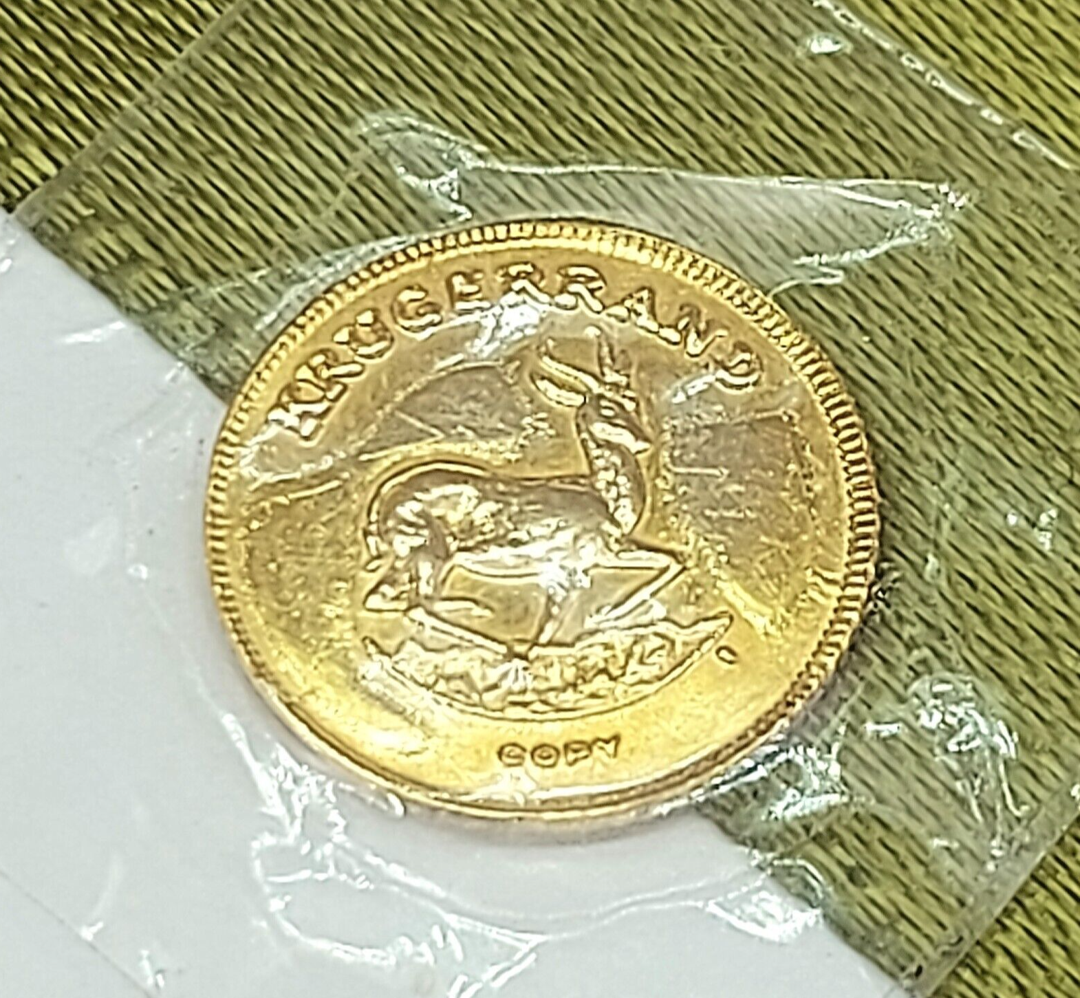 Unisex Yellow Gold 10k (417, 10K) Rare Mini Krugerrand Collectors Coin