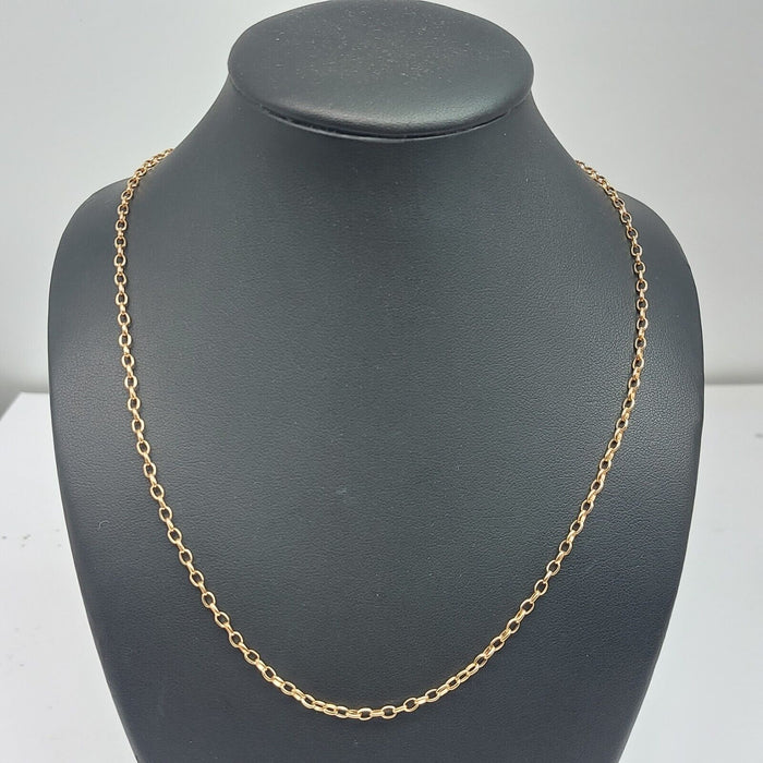Ladies Necklace 9ct (375, 9K) High Quality Mariner Link Belcher Chain Necklace