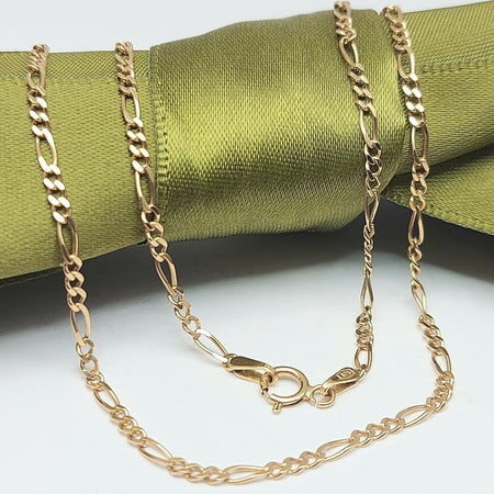 Ladies Italian Yellow Gold 9ct (375,9K) Solid High Quality Figaro Chain