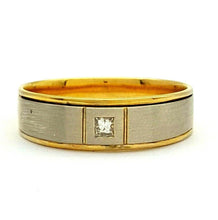 Load image into Gallery viewer, Ladies 9ct (375,9K) Yellow &amp; White Gold Natural Princess Diamond (0.12ct) Ring
