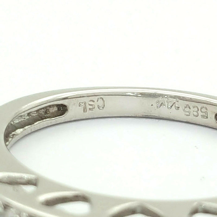 Ladies Ring 14ct (585, 14K) White Gold Natural (0.11ct) Diamond Heart Ring