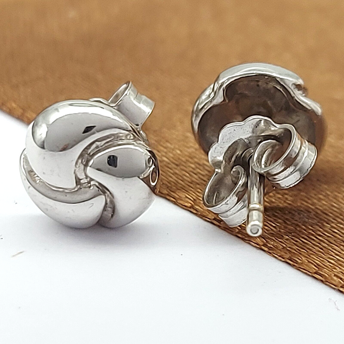Ladies White Gold 18ct (750, 18K) Solid High Quality Love Knot Stud Earrings