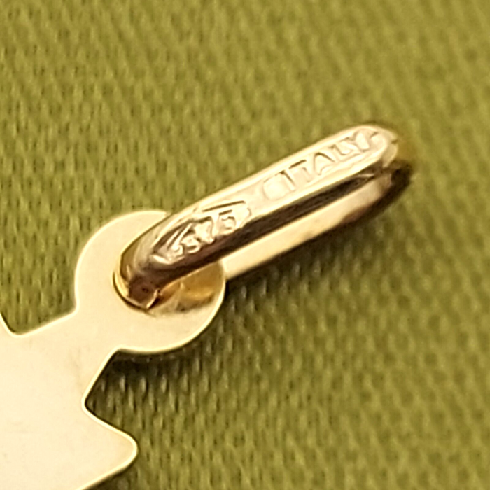 Unisex Yellow Gold 9ct (375, 9K) Italian Fancy Cross Pendant