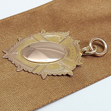 Load image into Gallery viewer, Unisex Pendant 9ct (375, 9K) Rose Gold Rare Antique Etched Shield Fob Pendant
