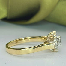 Load image into Gallery viewer, Ladies Ring 9ct (375, 9K) Real Yellow Gold Diamond Chip Dress Ring
