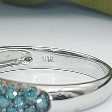 Load image into Gallery viewer, Ladies White Gold Ring 10ct (417, 10K) White Gold Turquoise Diamond Ring
