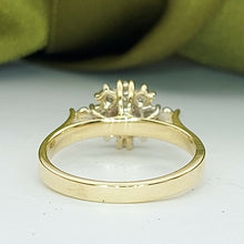 Load image into Gallery viewer, Ladies Ring 9ct (375, 9K) Real Yellow Gold Diamond Chip Dress Ring
