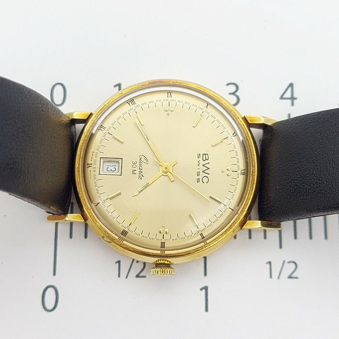 Unisex 18ct (750, 18K) Solid Yellow Gold Vintage IWC Swiss Watch w Leather Strap