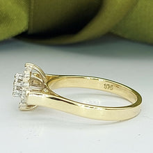 Load image into Gallery viewer, Ladies Ring 9ct (375, 9K) Real Yellow Gold Diamond Chip Dress Ring

