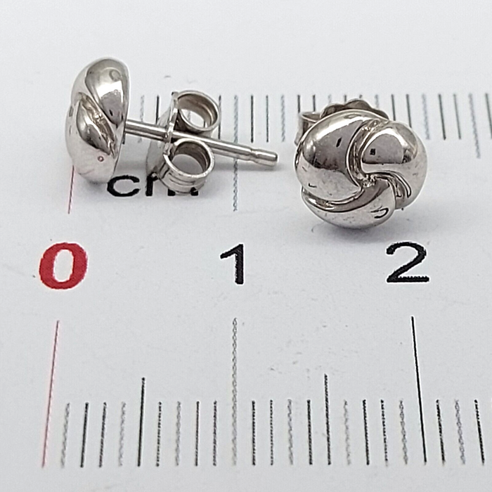 Ladies White Gold 18ct (750, 18K) Solid High Quality Love Knot Stud Earrings