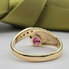 Load image into Gallery viewer, Ladies Ring 9ct (375, 9K) Yellow Gold Natural Ruby &amp; Diamond Dress Ring
