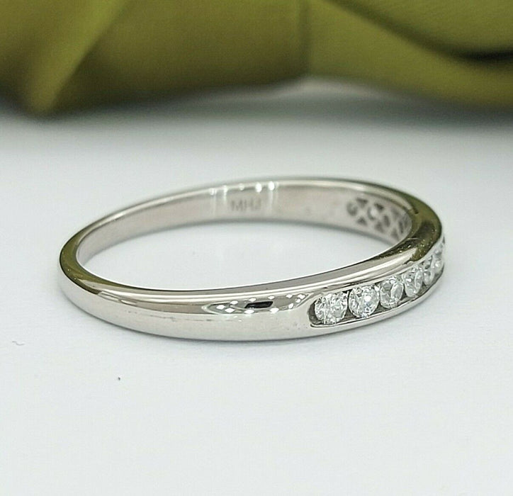 Ladies MHJ Ring 10ct (417, 10K) White Gold Natural Diamond (0.33ct) Band Ring