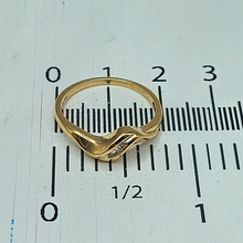 Load image into Gallery viewer, Ladies Ring 9ct (375, 9K) Yellow Gold Natural Diamond Baguette Birthstone Ring
