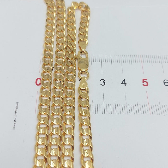 Ladies Yellow Gold 10ct (417, 10K) MHJ Solid Curb Link Chain Necklace