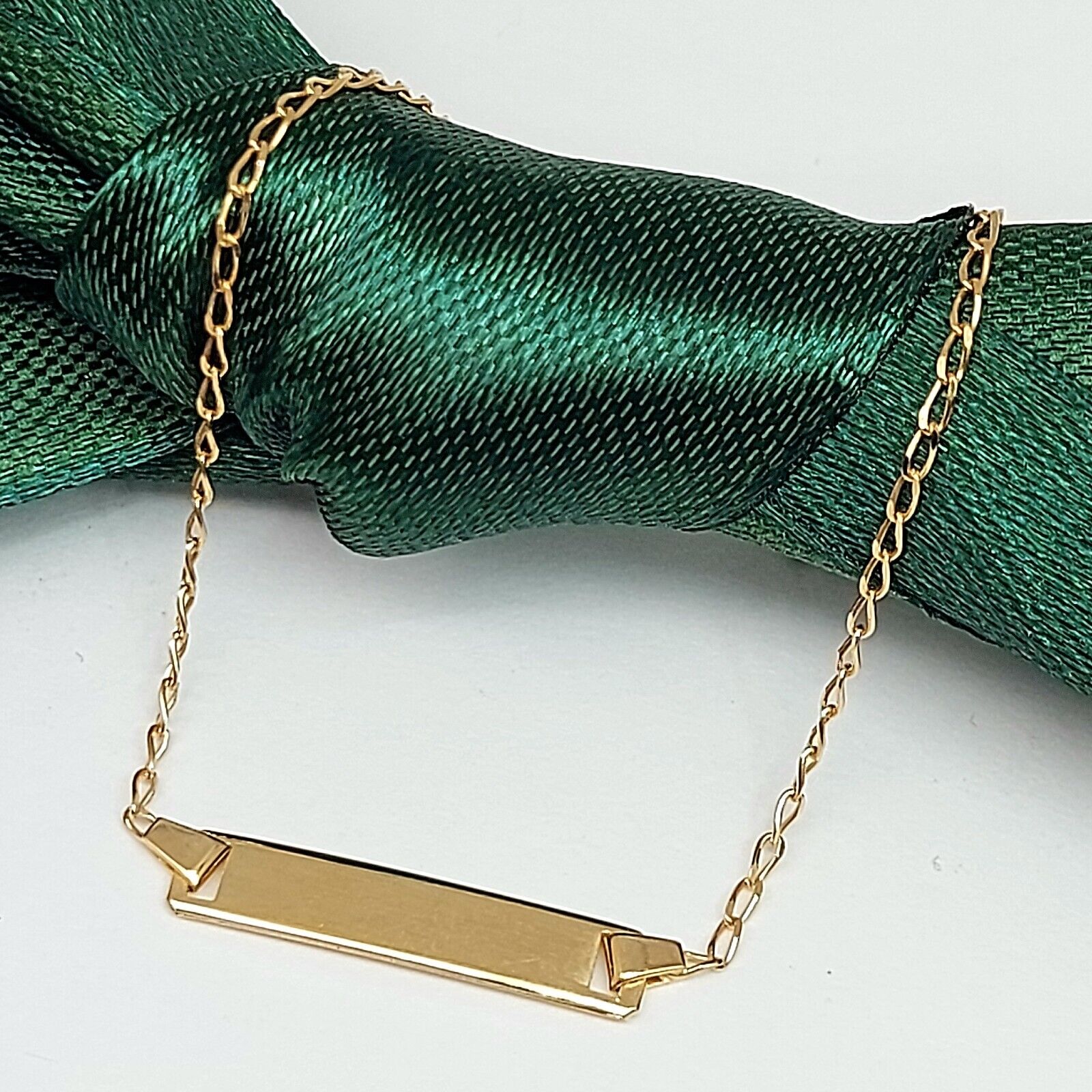 Ladies Yellow Gold 14ct (585, 14K) Solid High Quality Link Bar Bracelet