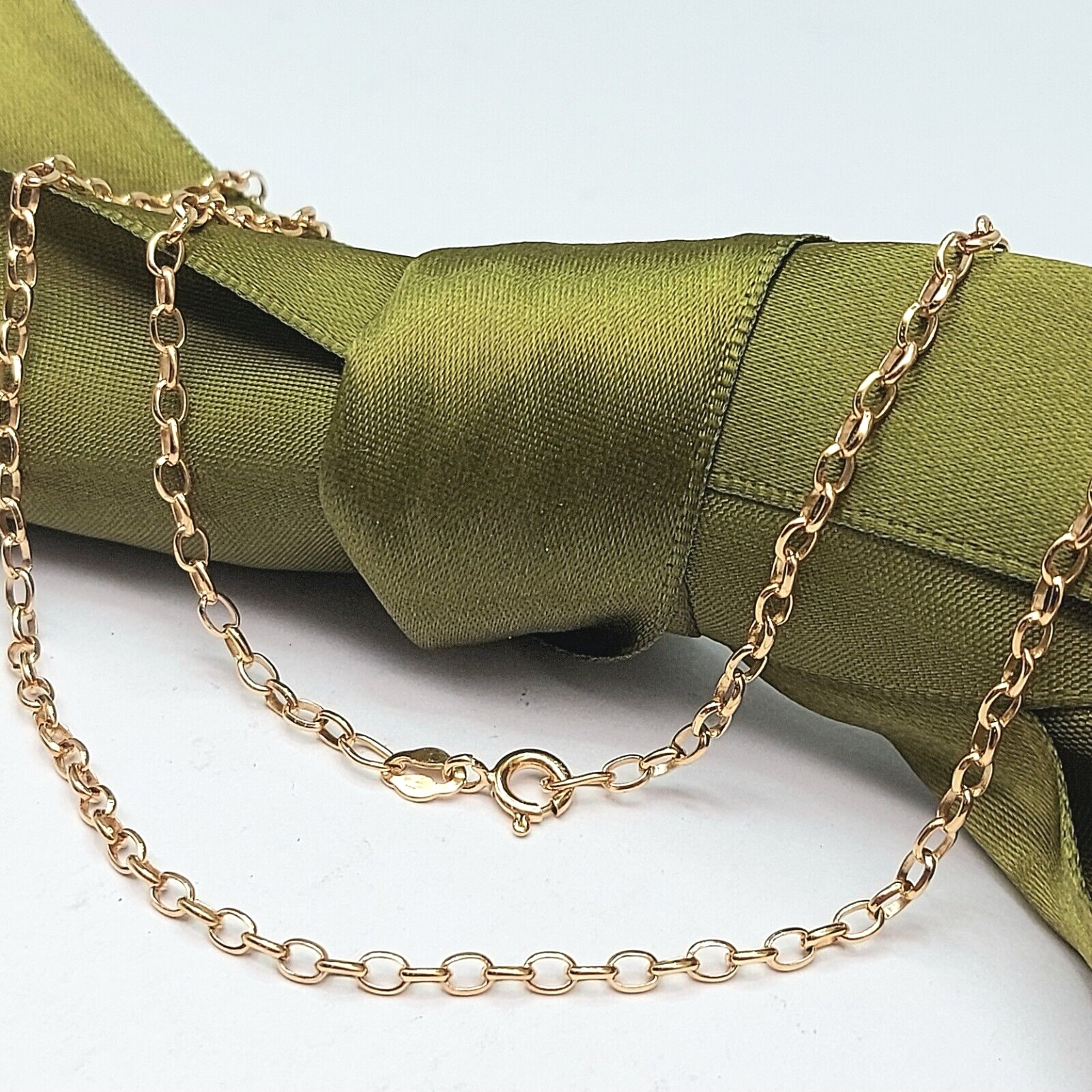 Ladies Necklace 9ct (375, 9K) High Quality Mariner Link Belcher Chain Necklace
