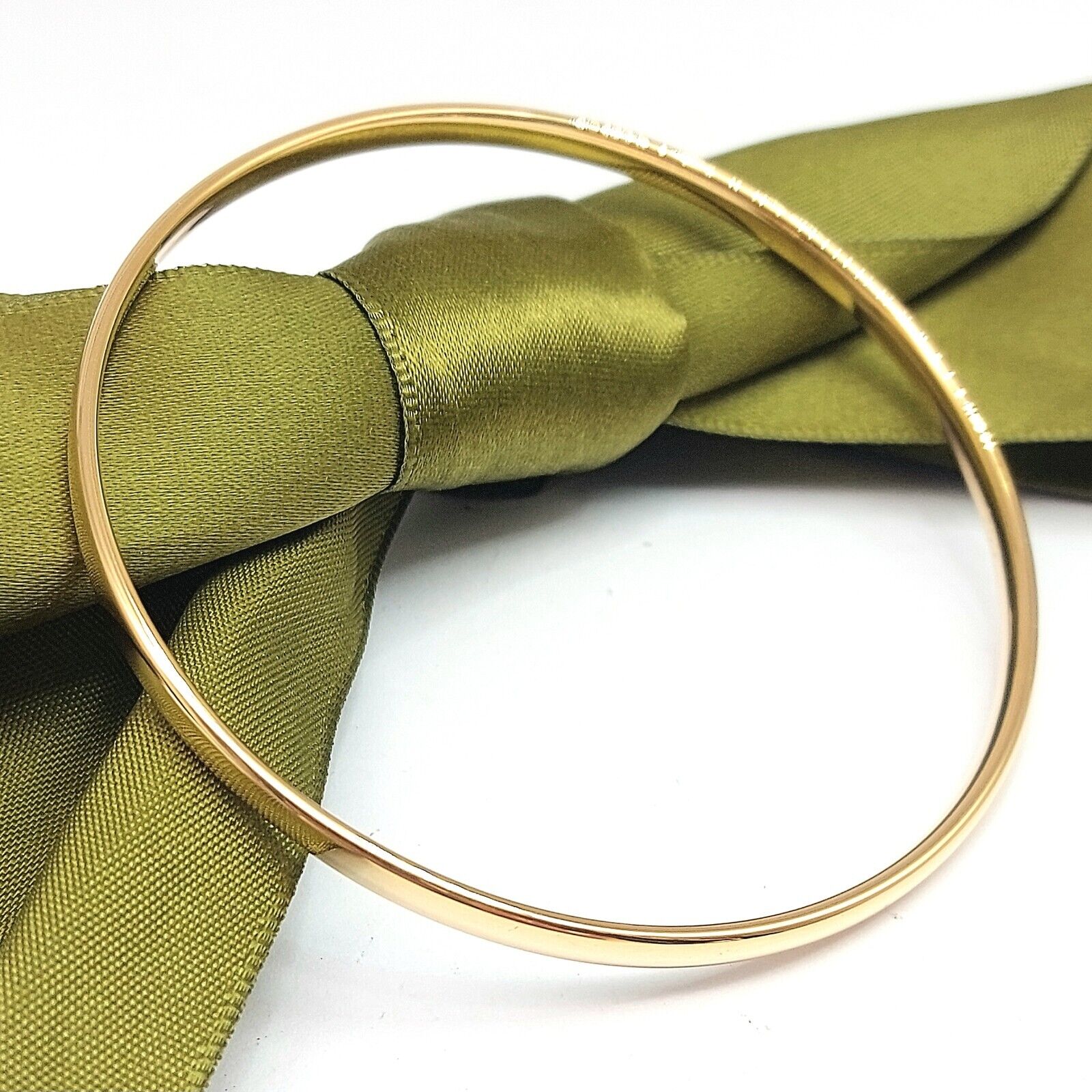 Ladies Yellow Gold 9ct (375, 9K) High Quality Handmade Smooth Bangle
