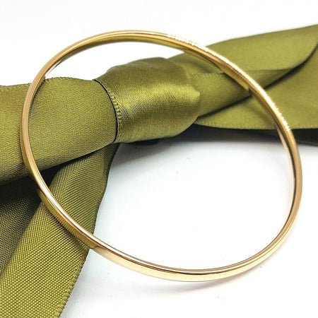 Ladies Yellow Gold 9ct (375, 9K) High Quality Handmade Smooth Bangle
