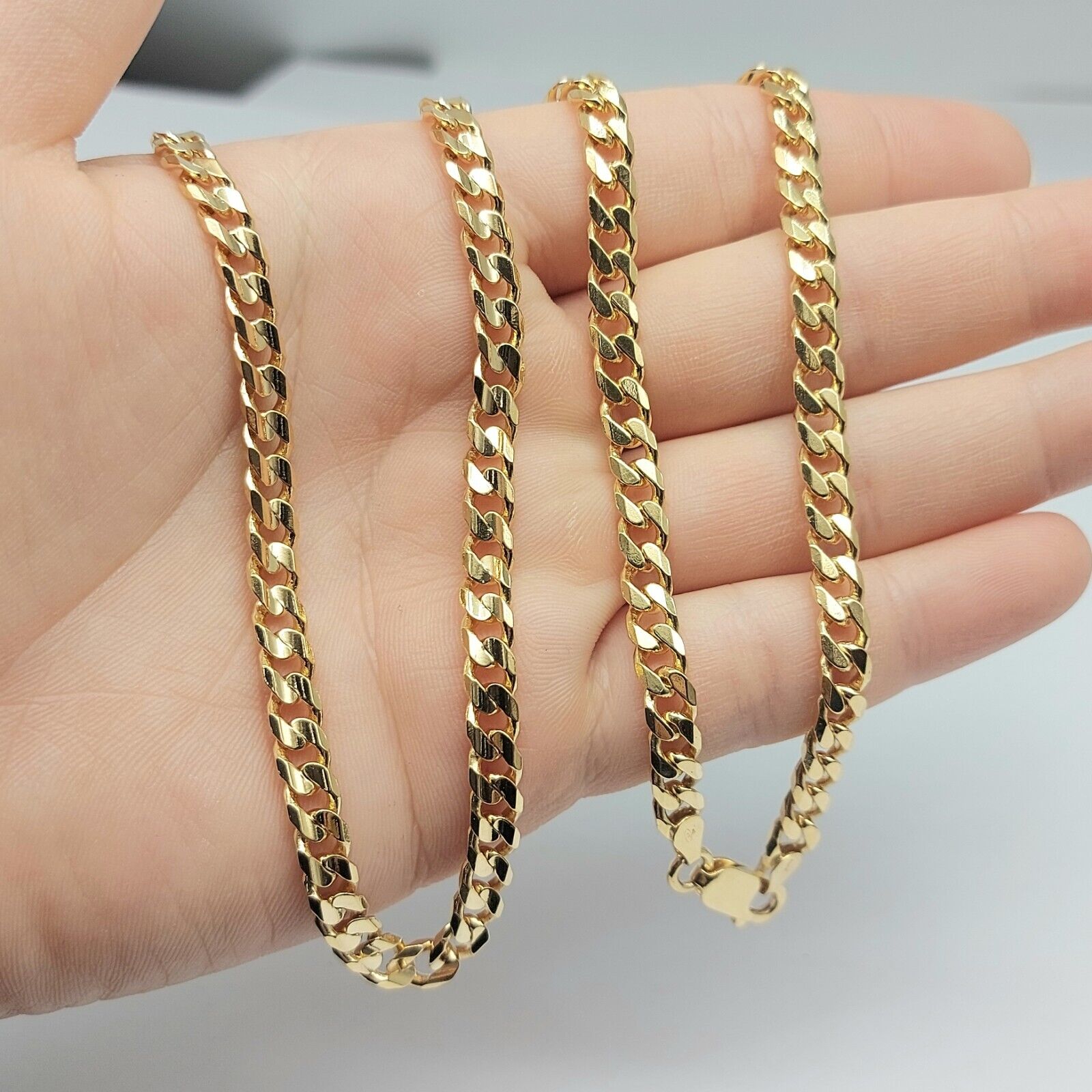 Ladies Yellow Gold 10ct (417, 10K) MHJ Solid Curb Link Chain Necklace