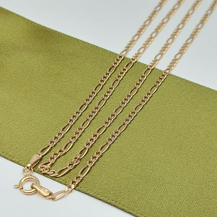 Ladies Italian Yellow Gold 9ct (375,9K) Solid High Quality Figaro Chain