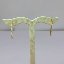 Load image into Gallery viewer, Ladies Earrings 14ct (585,14K) Yellow Gold Drop Diamantes Channel Setting Studs
