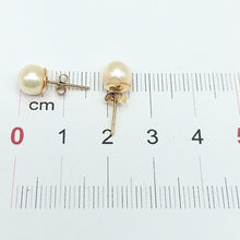 Load image into Gallery viewer, Ladies Earrings Yellow Gold 9ct (375,9k) Handmade Solitaire Natural Pearl Studs
