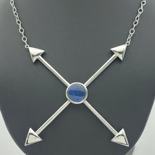 Load image into Gallery viewer, Ladies Necklace Sterling Silver 925 Curb Chain with Opal Arrow Pendant Necklace
