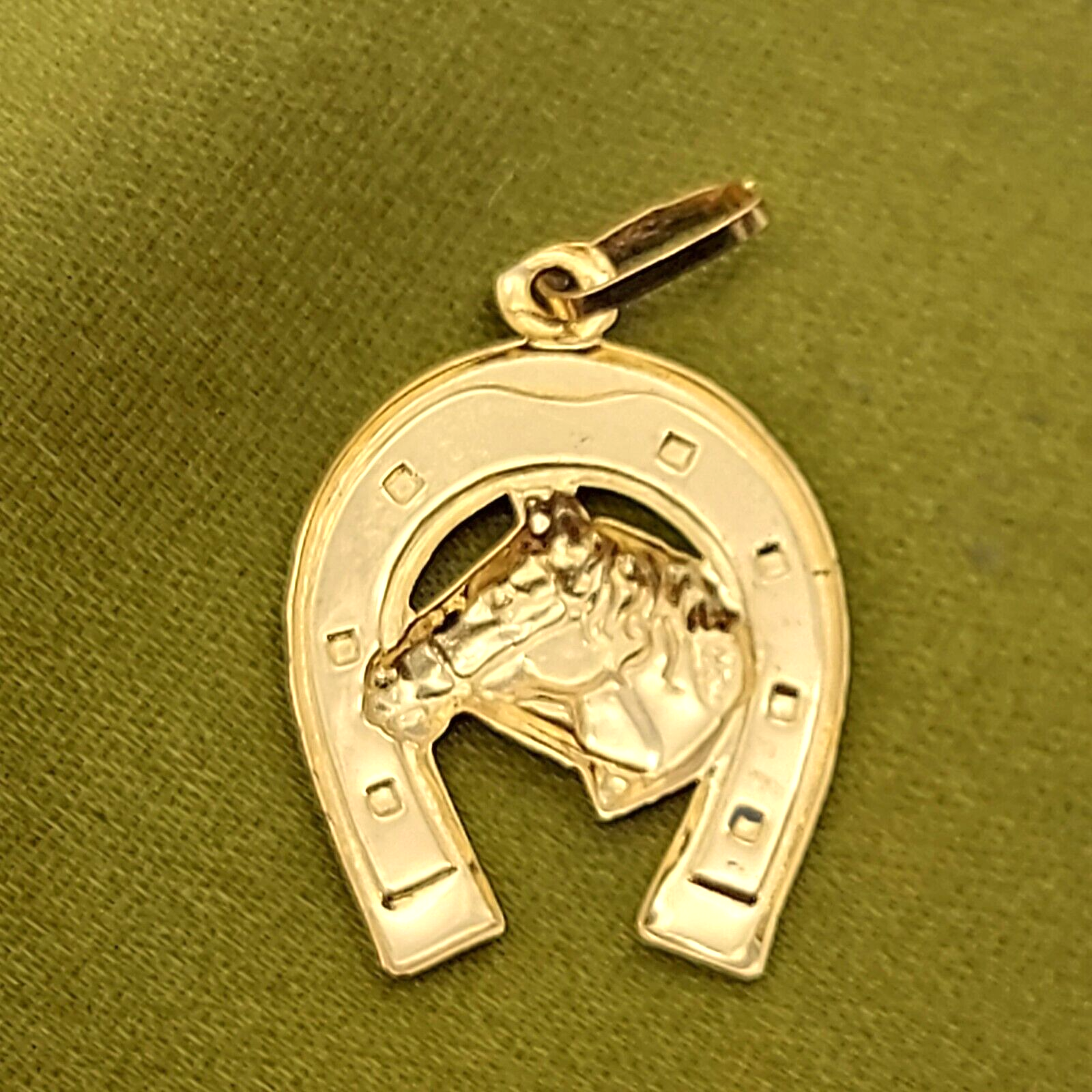 Unisex Pendant Yellow Gold 18ct (750, 18K) Unique Lucky Horseshoe Pendant