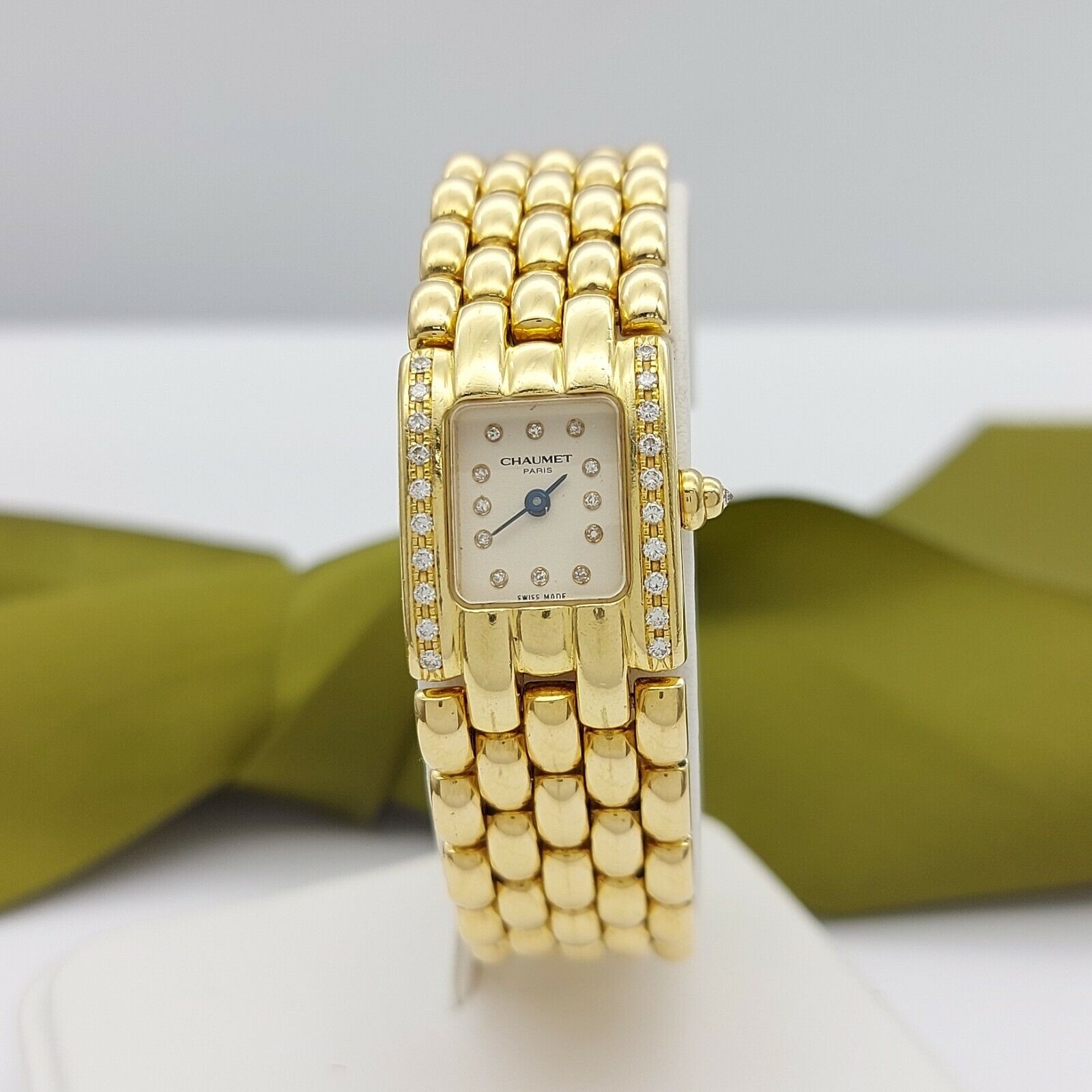 Genuine Chaumet Women's étanche 18ct 92g Gold Watch with 33 Diamond