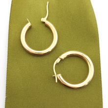 Load image into Gallery viewer, Ladies Earrings 9ct (375, 9K) Yellow Gold Smooth Polished Hoop Earrings
