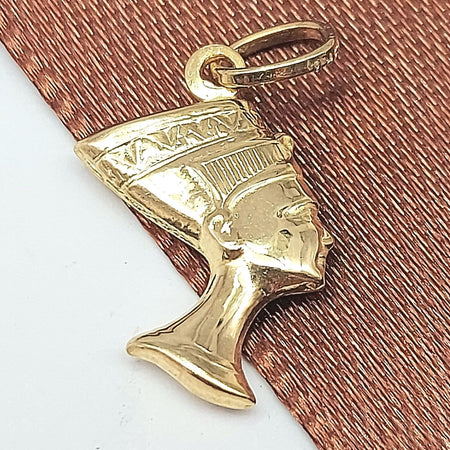 Ladies Yellow Gold 9ct (375, 9K) High Quality Pharaoh Side Profile Pendant