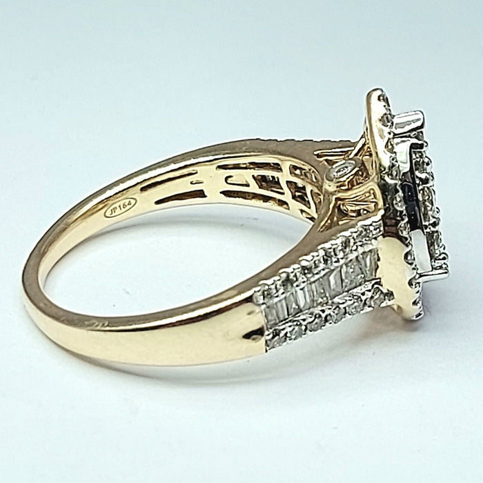 Ladies Yellow Gold 9ct (375, 9k) Teardop Engagement Diamond (1.39ct) Ring W/ Val