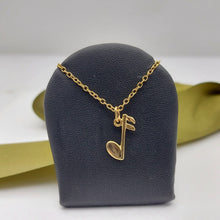 Load image into Gallery viewer, Unisex Pendant 9ct (375, 9K) Yellow Gold Music Note Pendant
