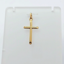 Load image into Gallery viewer, Unisex Yellow Gold 9ct (375, 9K) High Quality Rare Pinched Edges Cross Pendant

