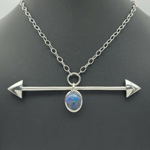 Load image into Gallery viewer, Ladies Necklace 925 Silver Anchor Chain with Opal Arrow Pendant Necklace
