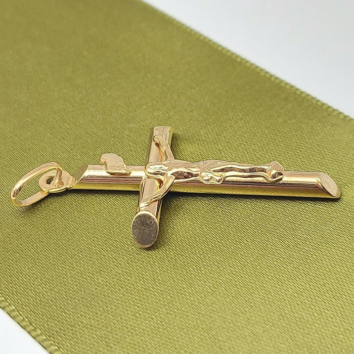 Buy Genuine 9ct Yellow Gold Plain Cross Pendant | 375 Gold Large Cross Pendant | Religious Cross | 20mmx32mm | Brand New Online In India - Foto 8