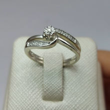 Load image into Gallery viewer, Ladies Rings White Gold 9ct (375, 9k) 9 Natural Diamonds Engagement Ring Set
