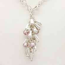 Load image into Gallery viewer, MHJ Ladies Necklace Sterling Silver(925) Circle Link &amp; Droplets Pendant Necklace
