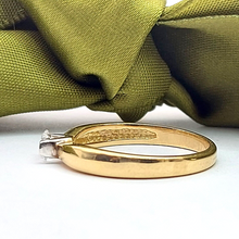 Load image into Gallery viewer, Ladies Ring 9ct (375, 9K) Yellow Gold Diamante Engagement Ring
