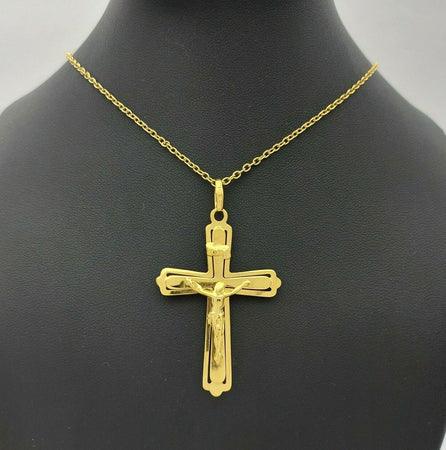 Ladies Pendant 9ct (375, 9K) Yellow Gold Crucifix Pendant