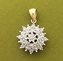 Load image into Gallery viewer, Rare 9ct (375, 9K) Unique White Gold &amp; Yellow Gold Pendant w/ Natural Diamond
