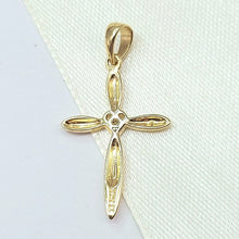 Load image into Gallery viewer, Ladies Yellow Gold 9ct (375, 9K) Rare Natural Diamond Heart Cross Pendant
