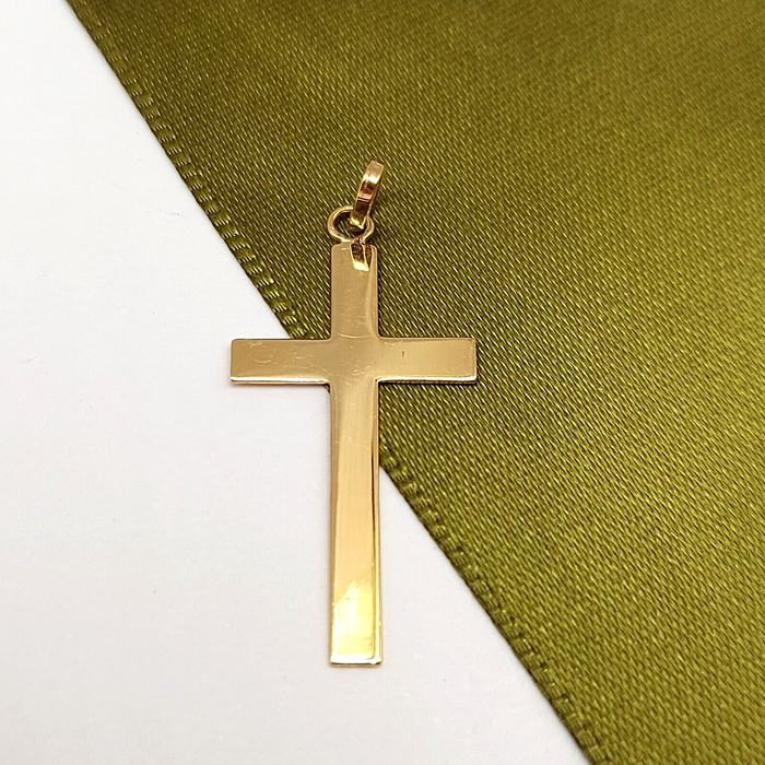 Ladies Yellow Gold 9ct (375, 9K) Italian Starburst Diamond Cut Cross Pendant